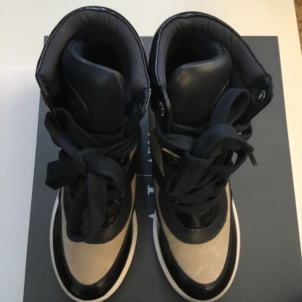 Armani Jeans Blue High-Top Wedge Sneakers